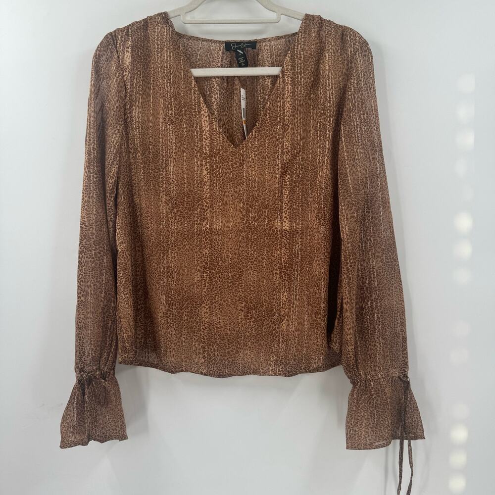 NWT Jessica Simpson winding leopard print blouse